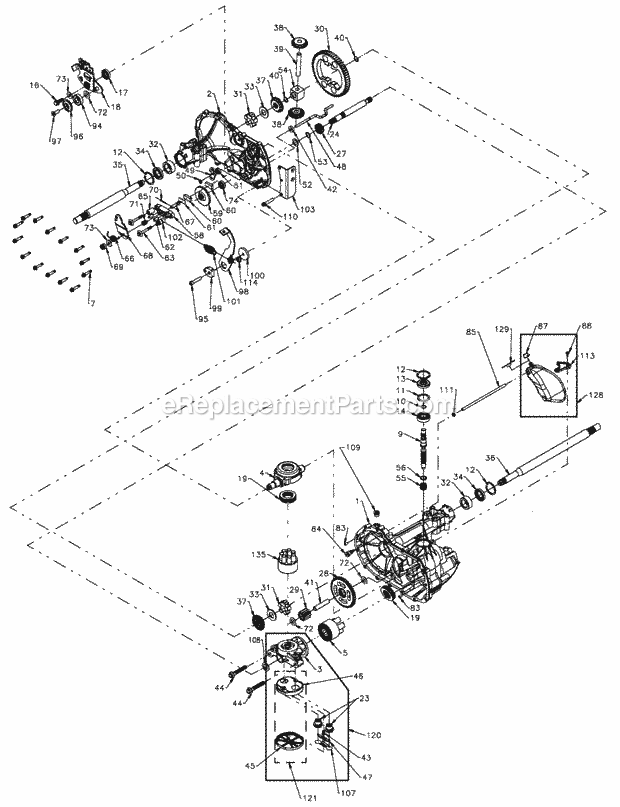 Hydrostatic Transmission Diagram and Parts List for 1529 13A-261H100 Cub Cadet Lawn Tractor